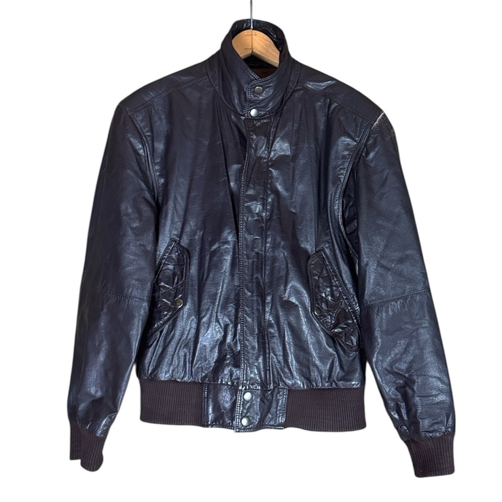 Vintage Members Only dark brown leather bomber jacket Size 38 / Medium
